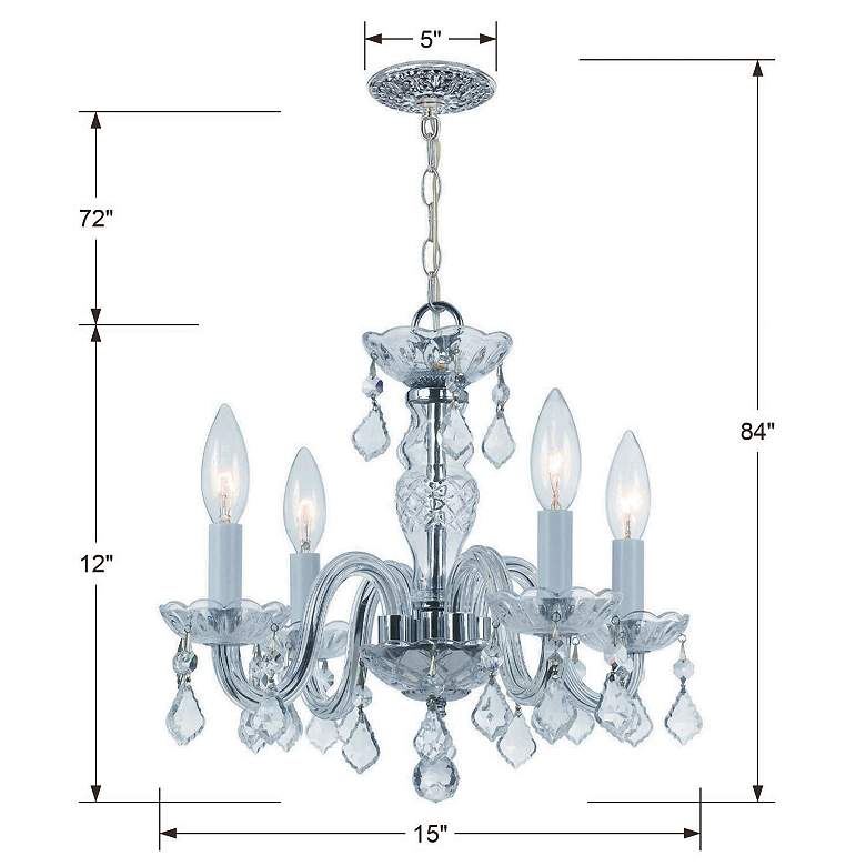 Image 5 Traditional Crystal 15" Wide Chrome 4-Light Chandelier more views