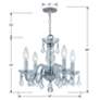 5_Traditional Crystal 15" Wide Chrome 4-Light Chandelier more views