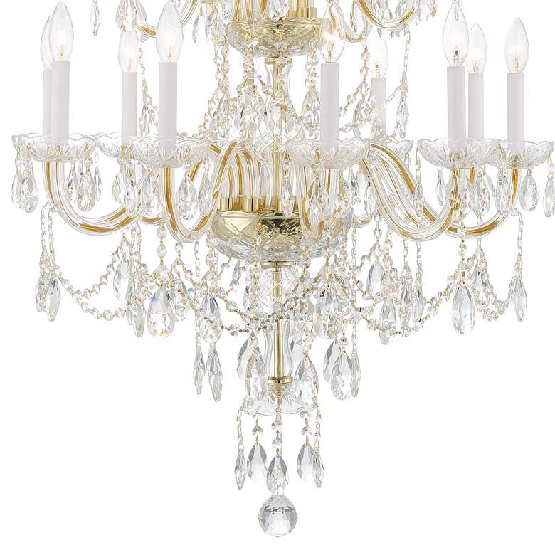Image 2 Traditional Crystal 15 Light Polished Brass Chandelier more views