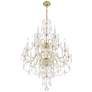Traditional Crystal 15 Light Polished Brass Chandelier