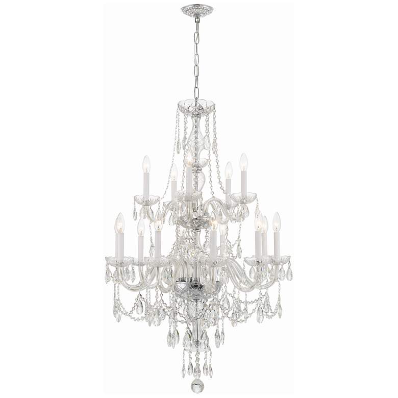 Image 1 Traditional Crystal 15 Light Polished Chrome Chandelier