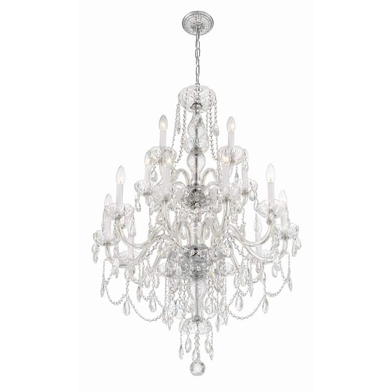Image 2 Traditional Crystal 15 Light Polished Chrome Chandelier more views