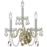 3_Traditional Crystal 16"H Polished Brass 3-Light Wall Sconce more views