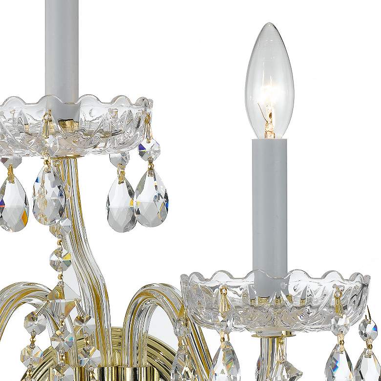 Image 4 Traditional Crystal 16"H Polished Brass 3-Light Wall Sconce more views