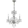 2_Traditional Crystal 16"W Polished Chrome 3-Light Chandelier