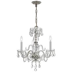 Traditional Crystal 16"W Polished Chrome 3-Light Chandelier