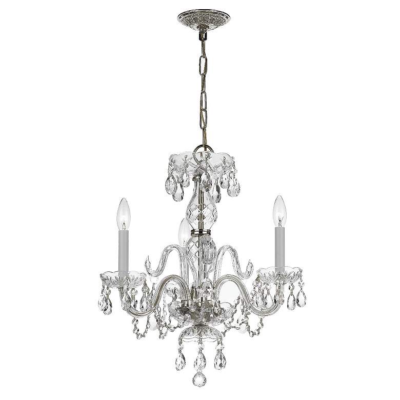 Image 3 Traditional Crystal 16"W Polished Chrome 3-Light Chandelier more views