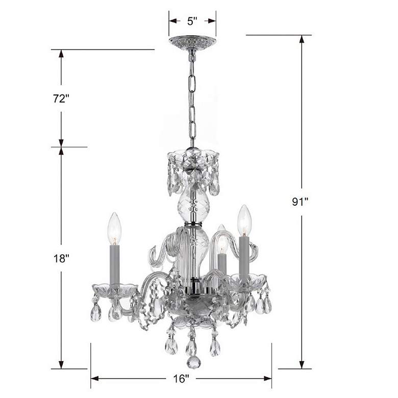 Image 6 Traditional Crystal 16"W Polished Chrome 3-Light Chandelier more views