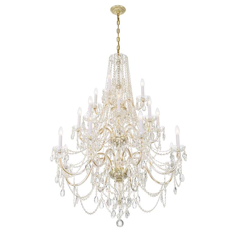 Image 4 Traditional Crystal 20 Light Polished Brass Chandelier more views