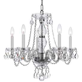 Image2 of Traditional Crystal 21"W Chrome 5-Light Chandelier