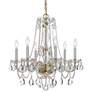 Traditional Crystal 23"W Polished Brass 6-Light Chandelier