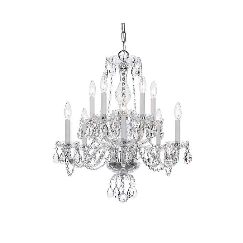 Traditional Crystal 23&quot;W Polished Chrome 10-Light Chandelier