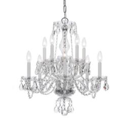 Traditional Crystal 23&quot;W Polished Chrome 10-Light Chandelier