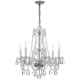 Image2 of Traditional Crystal 23"W Polished Chrome 6-Light Chandelier