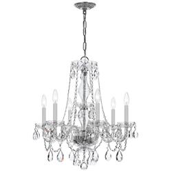 Traditional Crystal 23"W Polished Chrome 6-Light Chandelier
