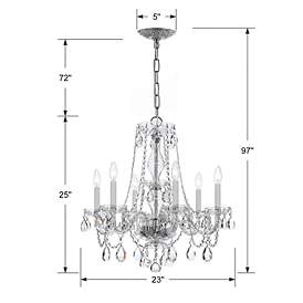 Image5 of Traditional Crystal 23"W Polished Chrome 6-Light Chandelier more views