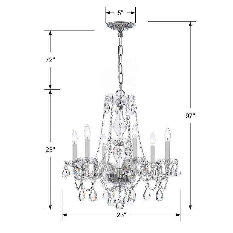 Image 5 Traditional Crystal 23"W Polished Chrome 6-Light Chandelier more views