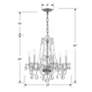 5_Traditional Crystal 23"W Polished Chrome 6-Light Chandelier more views