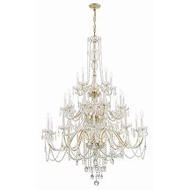 Image3 of Traditional Crystal 25 Light Polished Brass Chandelier more views