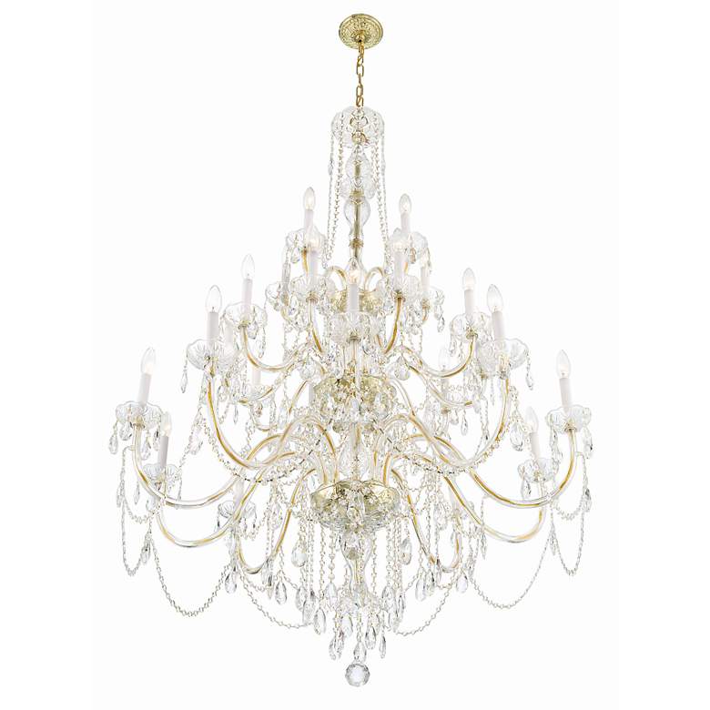 Image 4 Traditional Crystal 25 Light Polished Brass Chandelier more views