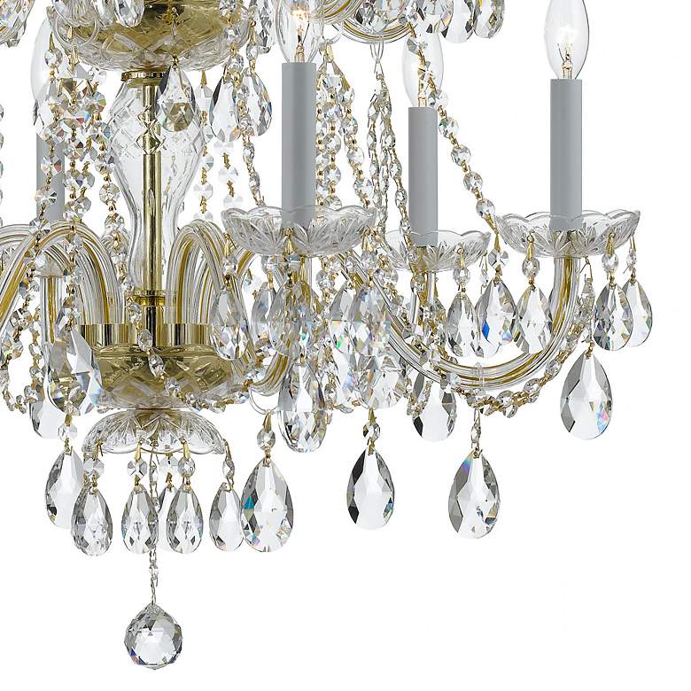 Image 3 Traditional Crystal 26"W Polished Brass 12-Light Chandelier more views