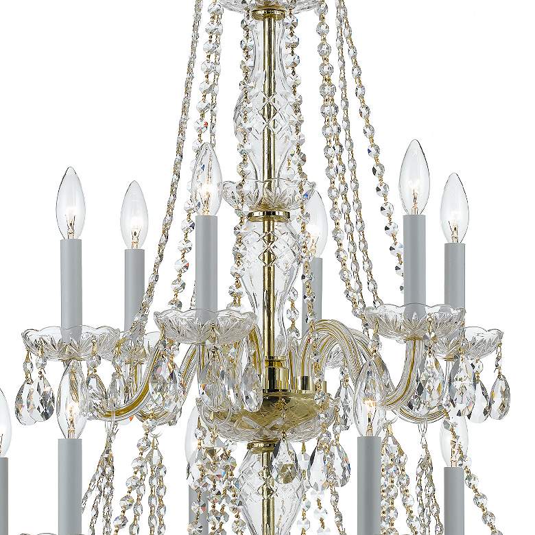 Image 5 Traditional Crystal 26"W Polished Brass 12-Light Chandelier more views