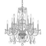Traditional Crystal 26&quot;W Polished Chrome 10-Light Chandelier