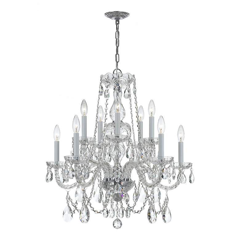 Image 1 Traditional Crystal 26"W Polished Chrome 10-Light Chandelier
