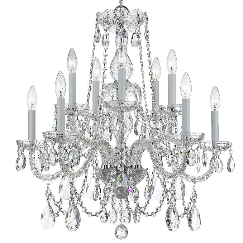 Image 3 Traditional Crystal 26"W Polished Chrome 10-Light Chandelier more views
