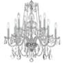 3_Traditional Crystal 26"W Polished Chrome 10-Light Chandelier more views