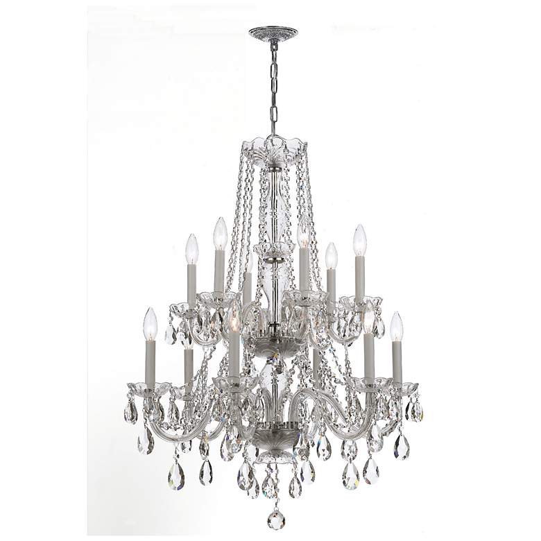 Image 1 Traditional Crystal 26 inchW Polished Chrome 12-Light Chandelier