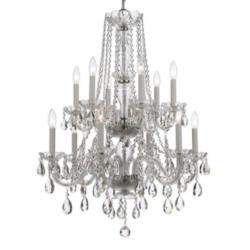 Traditional Crystal 26&quot;W Polished Chrome 12-Light Chandelier