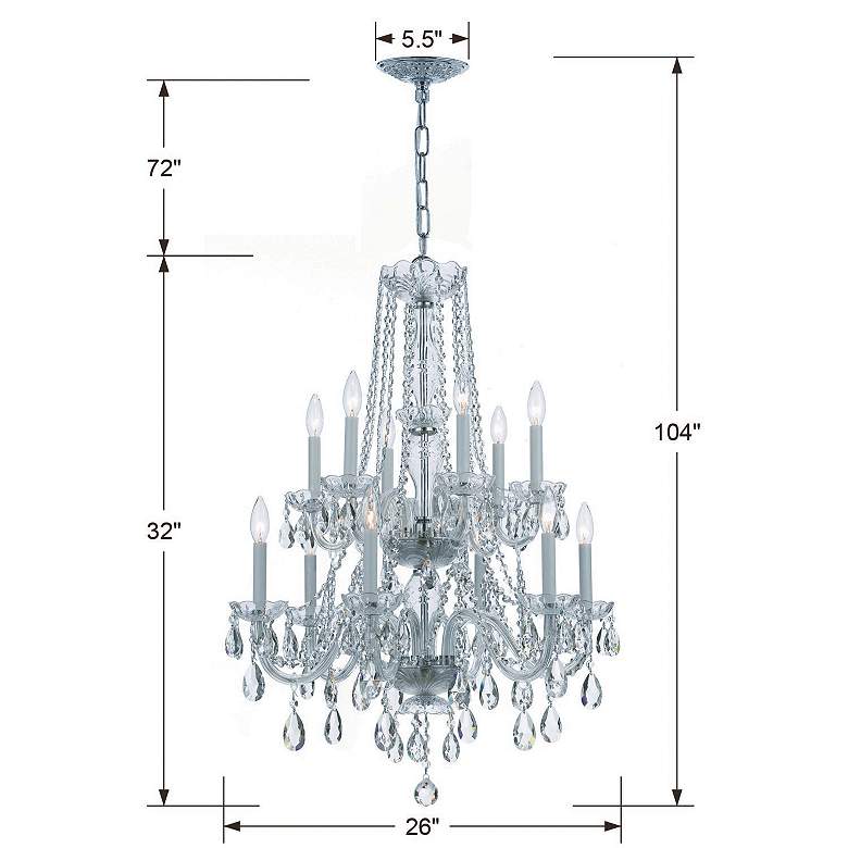Image 7 Traditional Crystal 26"W Polished Chrome 12-Light Chandelier more views