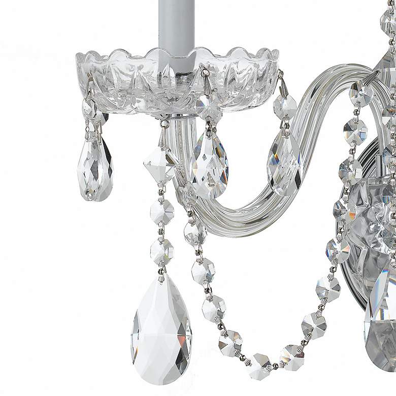 Image 2 Traditional Crystal 3 Light Hand Cut Crystal Polished Chrome Sconce more views