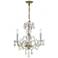 Traditional Crystal 3 Light Italian Crystal Polished Brass Mini Chandelier