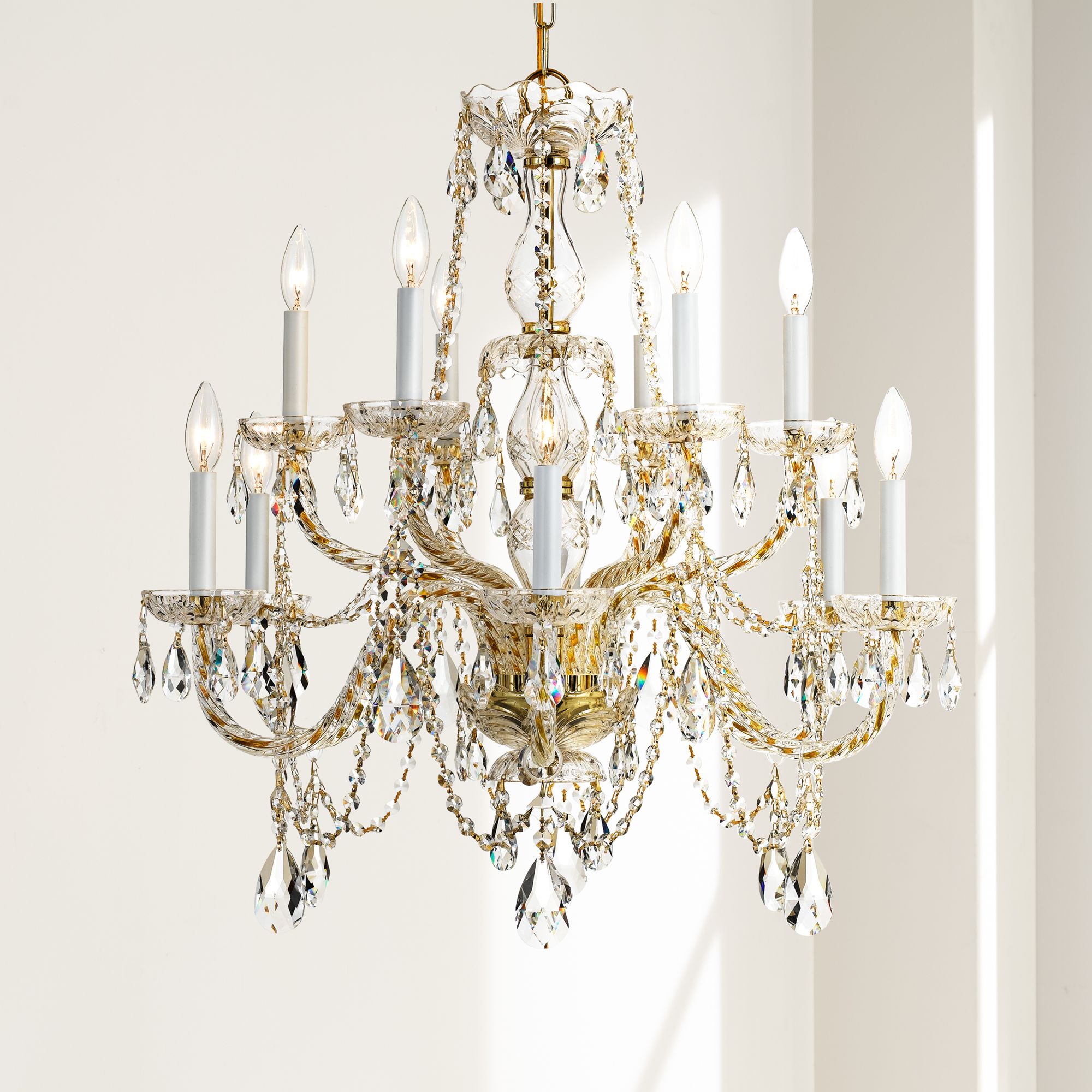 brass 12 light chandelier