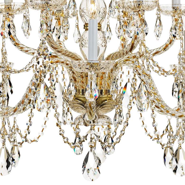 Image 4 Traditional Crystal 31"W 12-Light Polished Brass Chandelier more views
