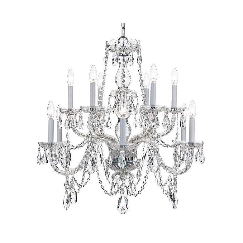 Image 1 Traditional Crystal 31 inchW Polished Chrome 12-Light Chandelier