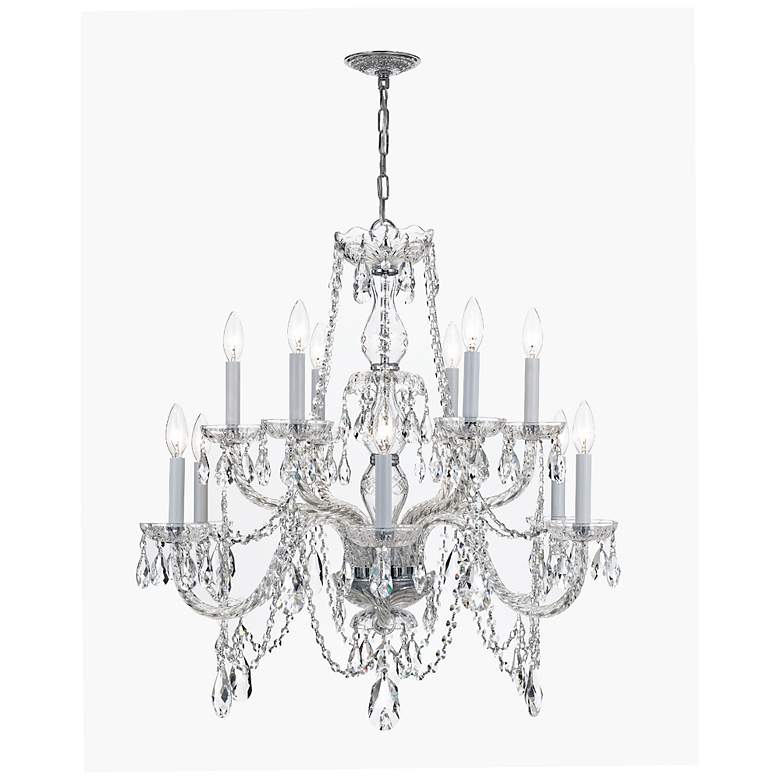 Image 1 Traditional Crystal 31 inchW Polished Chrome 12-Light Chandelier