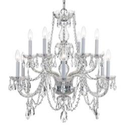 Traditional Crystal 31&quot;W Polished Chrome 12-Light Chandelier