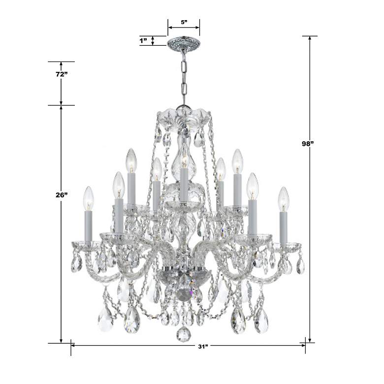 Image 4 Traditional Crystal 31"W Polished Chrome 12-Light Chandelier more views