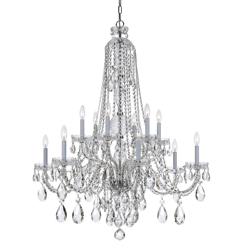 Image 2 Traditional Crystal 37 1/2" Wide Chrome 12-Light Chandelier