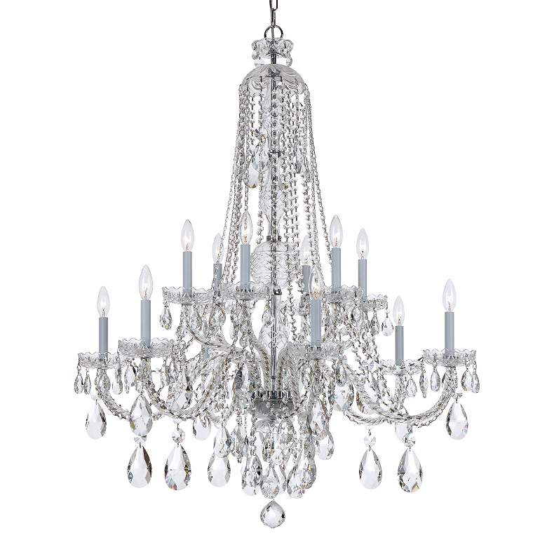 Image 4 Traditional Crystal 37 1/2" Wide Chrome 12-Light Chandelier more views
