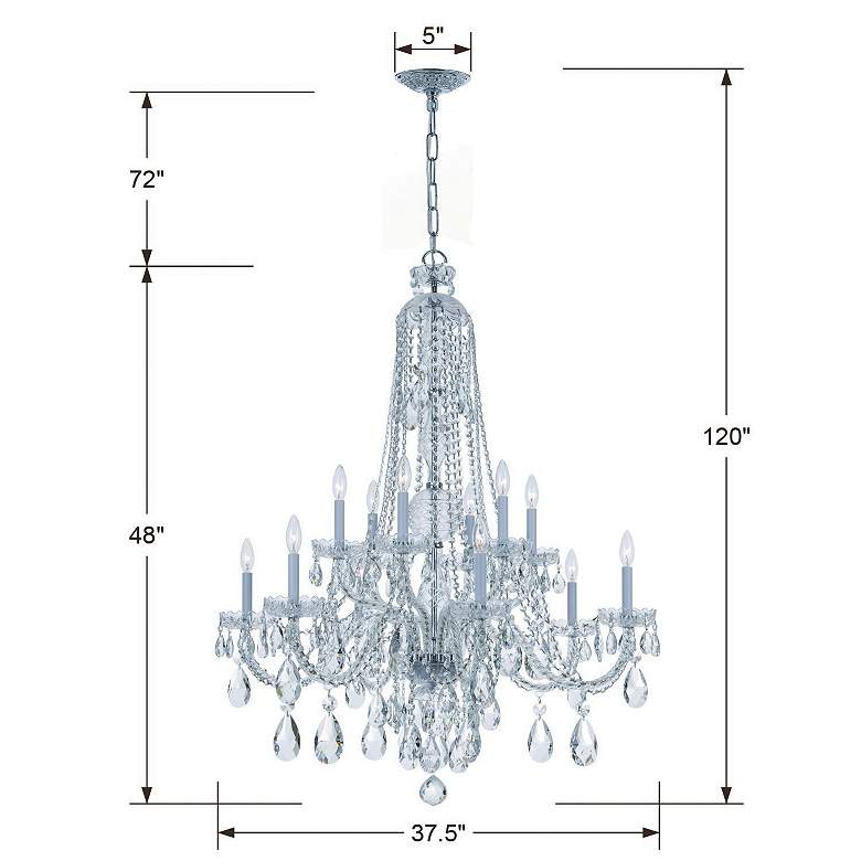 Image 6 Traditional Crystal 37 1/2" Wide Chrome 12-Light Chandelier more views