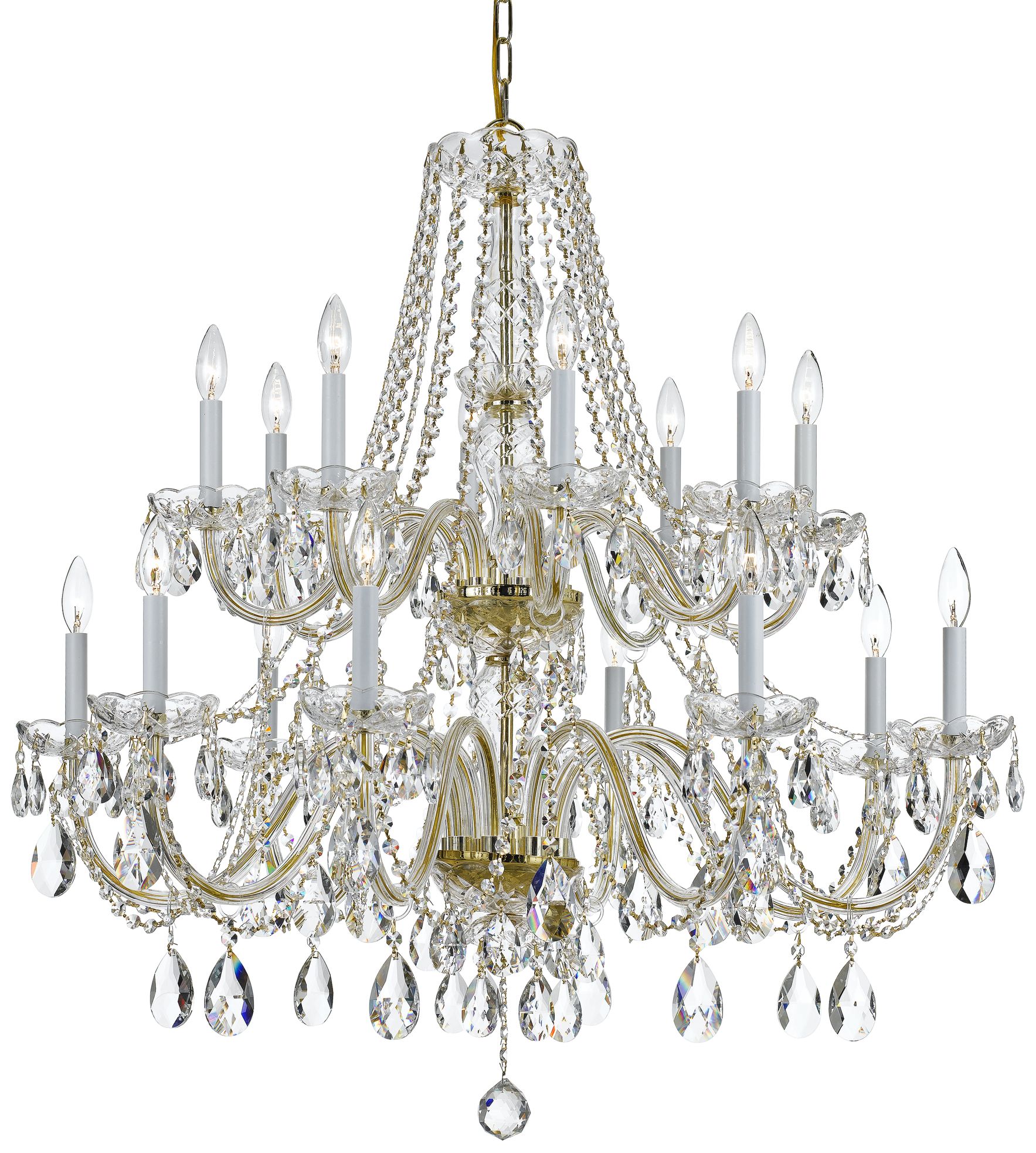 16 light brass chandelier