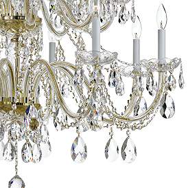 Image3 of Traditional Crystal 37"W Polished Brass 16-Light Chandelier more views