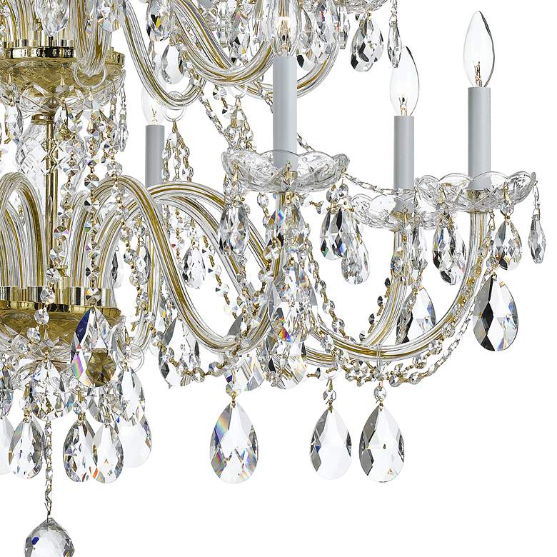 Image 3 Traditional Crystal 37 inchW Polished Brass 16-Light Chandelier more views