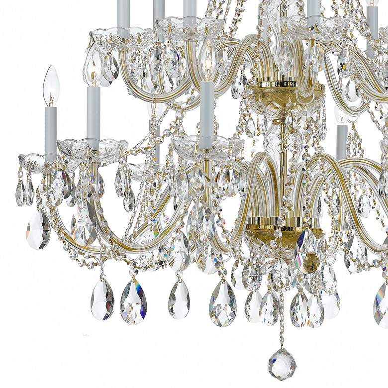 Image 3 Traditional Crystal 37"W Polished Brass 16-Light Chandelier more views