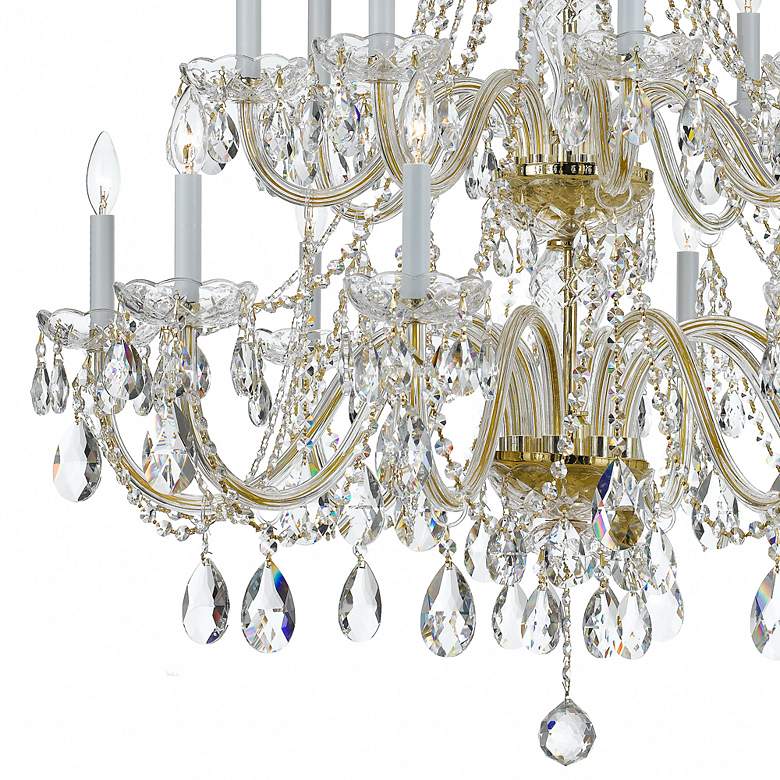 Image 3 Traditional Crystal 37 inchW Polished Brass 16-Light Chandelier more views