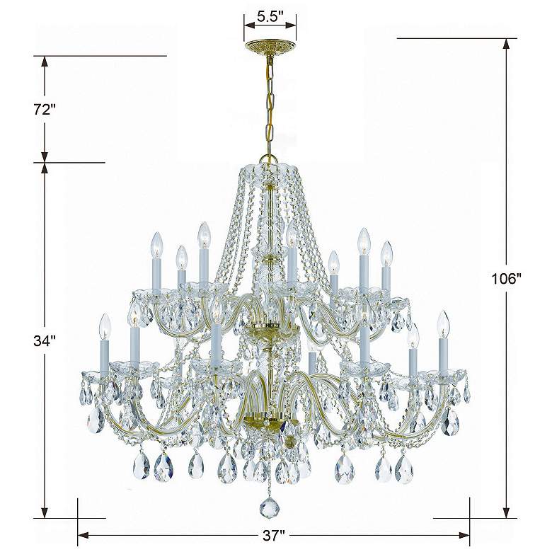 Image 4 Traditional Crystal 37"W Polished Brass 16-Light Chandelier more views